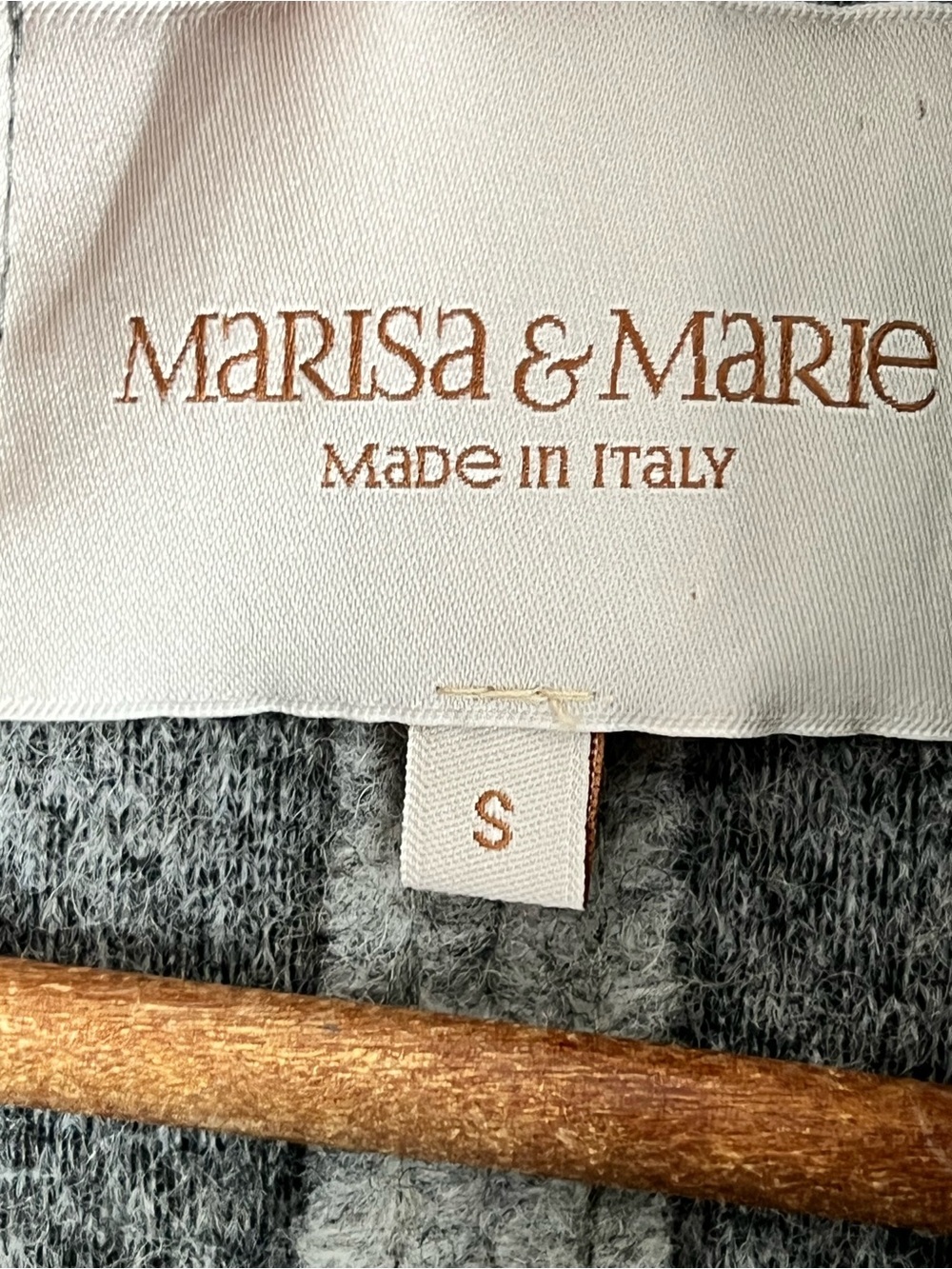 Marisa & Marie Open Front Cardigan Coat Wool Blend Made In Italy Size Small Grey - Picture 6 of 10